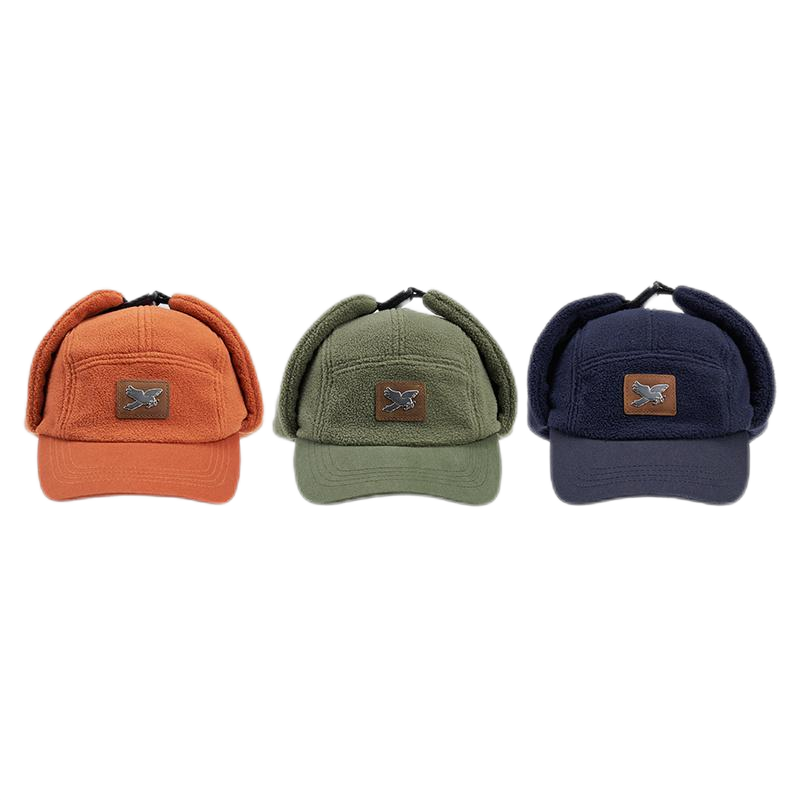 Winter Hat with Leather Patch