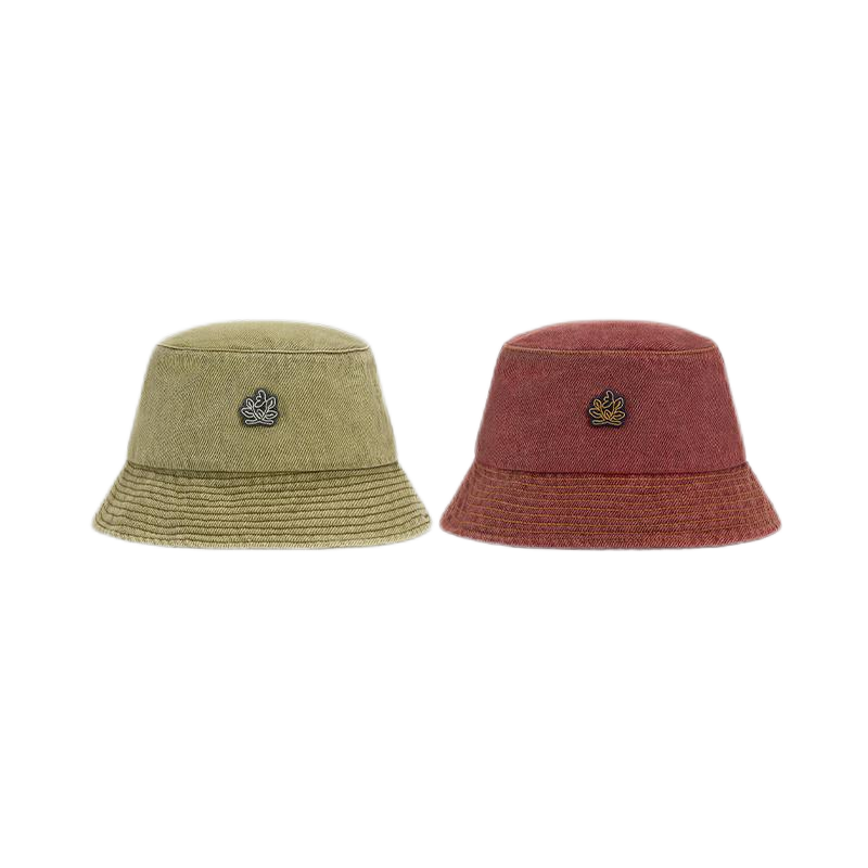 Washed Bucket Hat with Embroidery Patch
